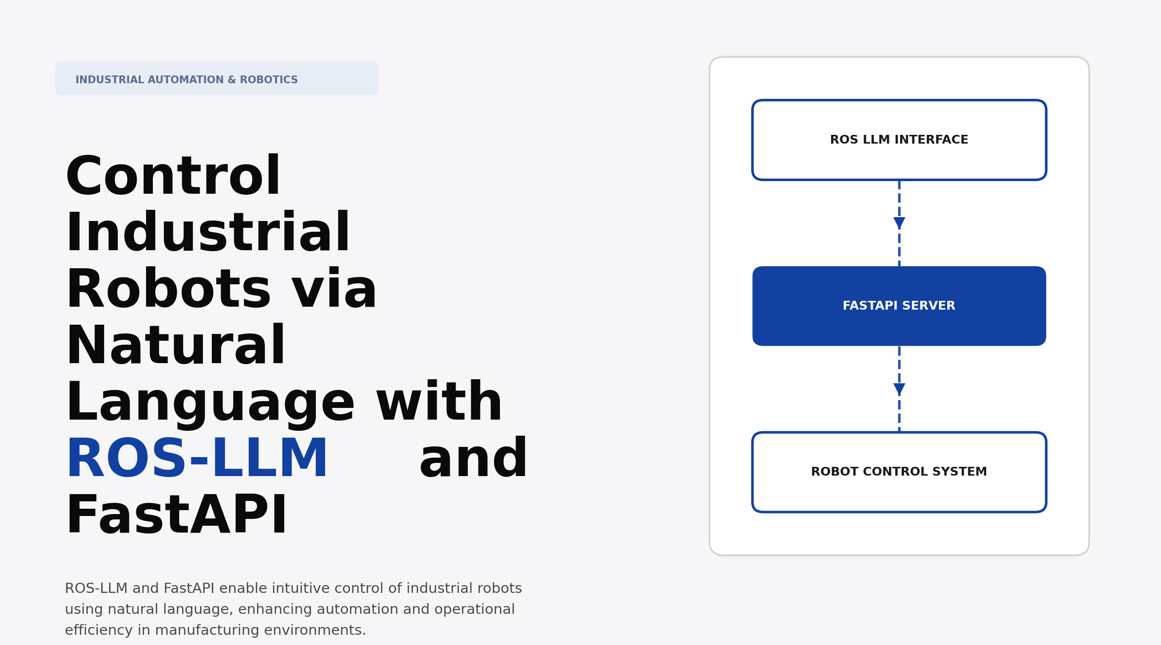 Control Industrial Robots via Natural Language with ROS-LLM and FastAPI