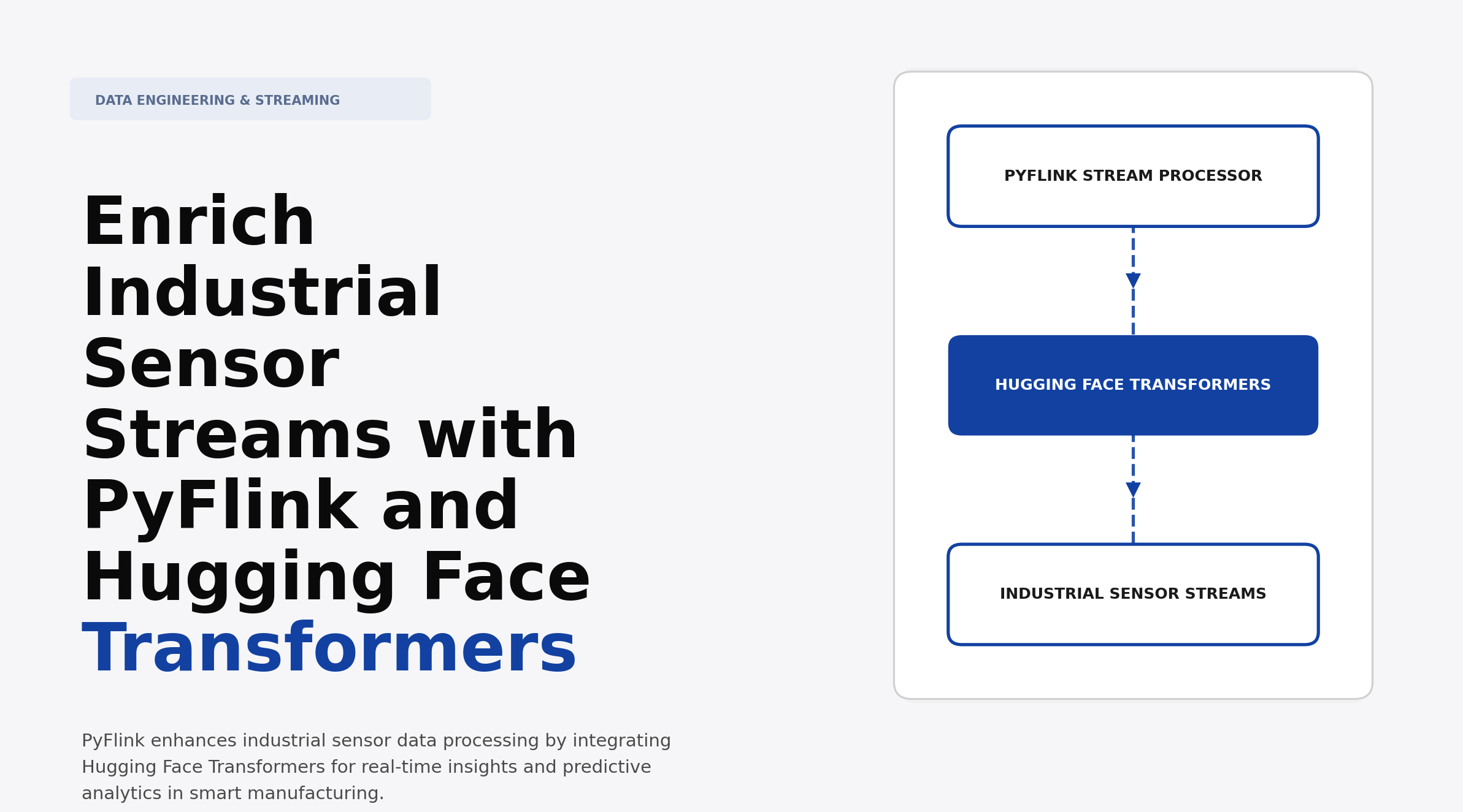 Enrich Industrial Sensor Streams with PyFlink and Hugging Face Transformers
