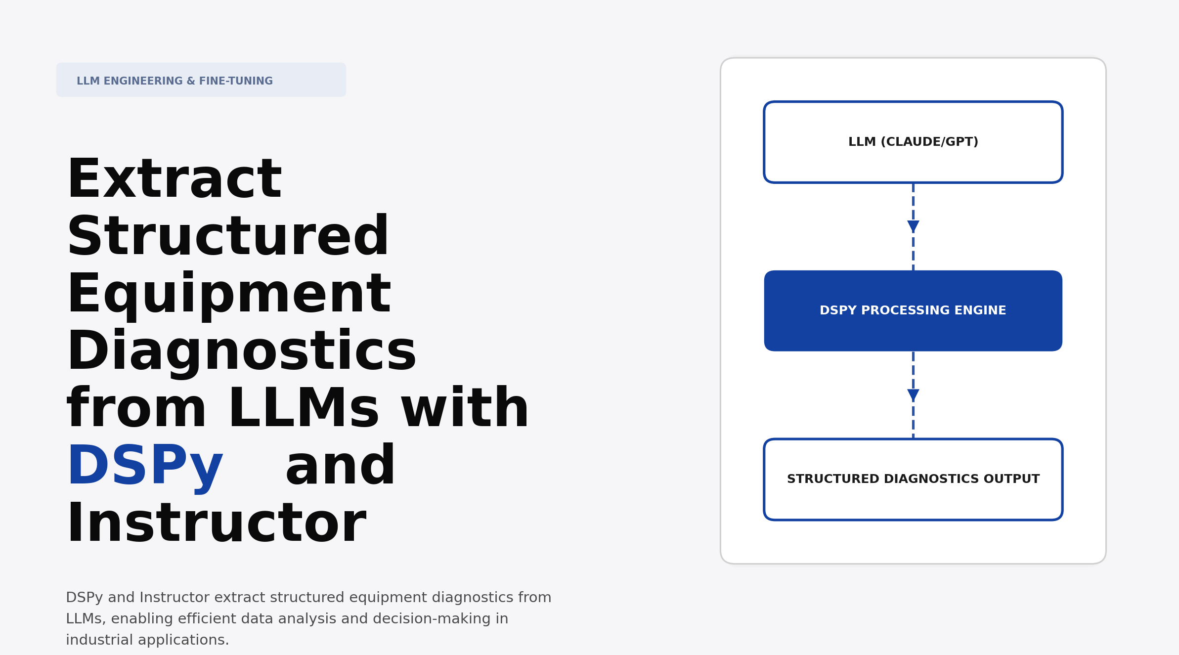 Extract Structured Equipment Diagnostics from LLMs with DSPy and Instructor