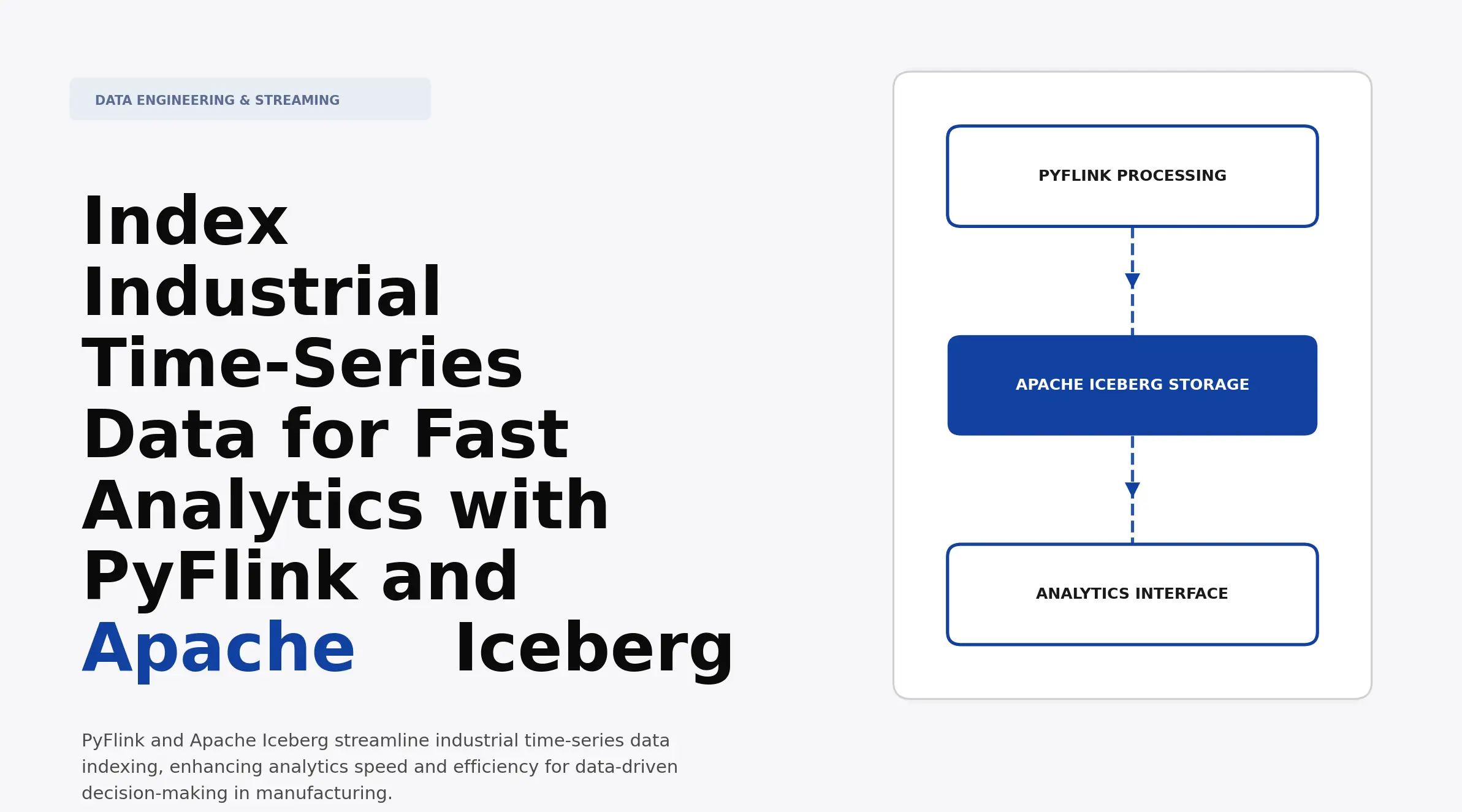 Index Industrial Time-Series Data for Fast Analytics with PyFlink and ...