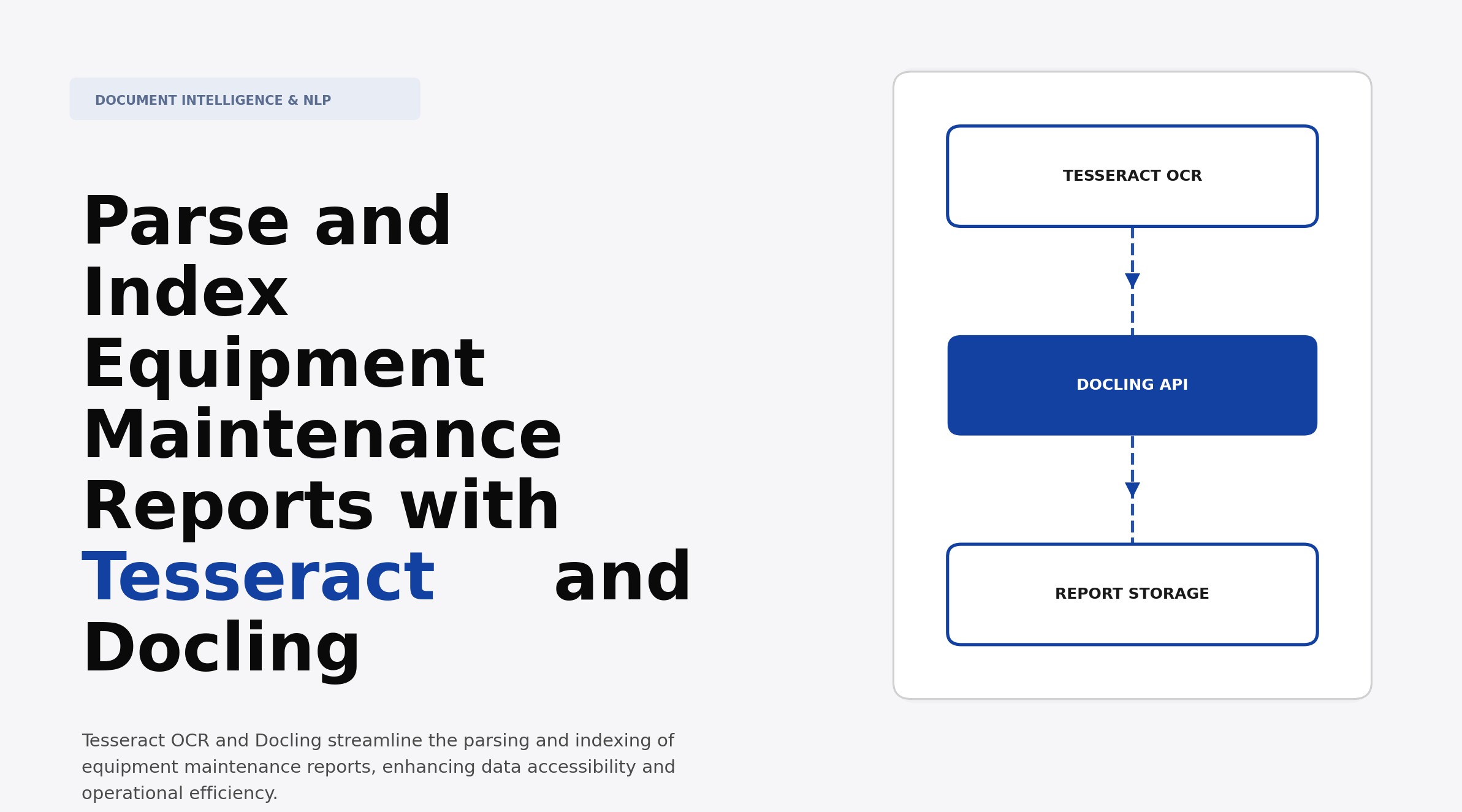 Parse and Index Equipment Maintenance Reports with Tesseract and Docling