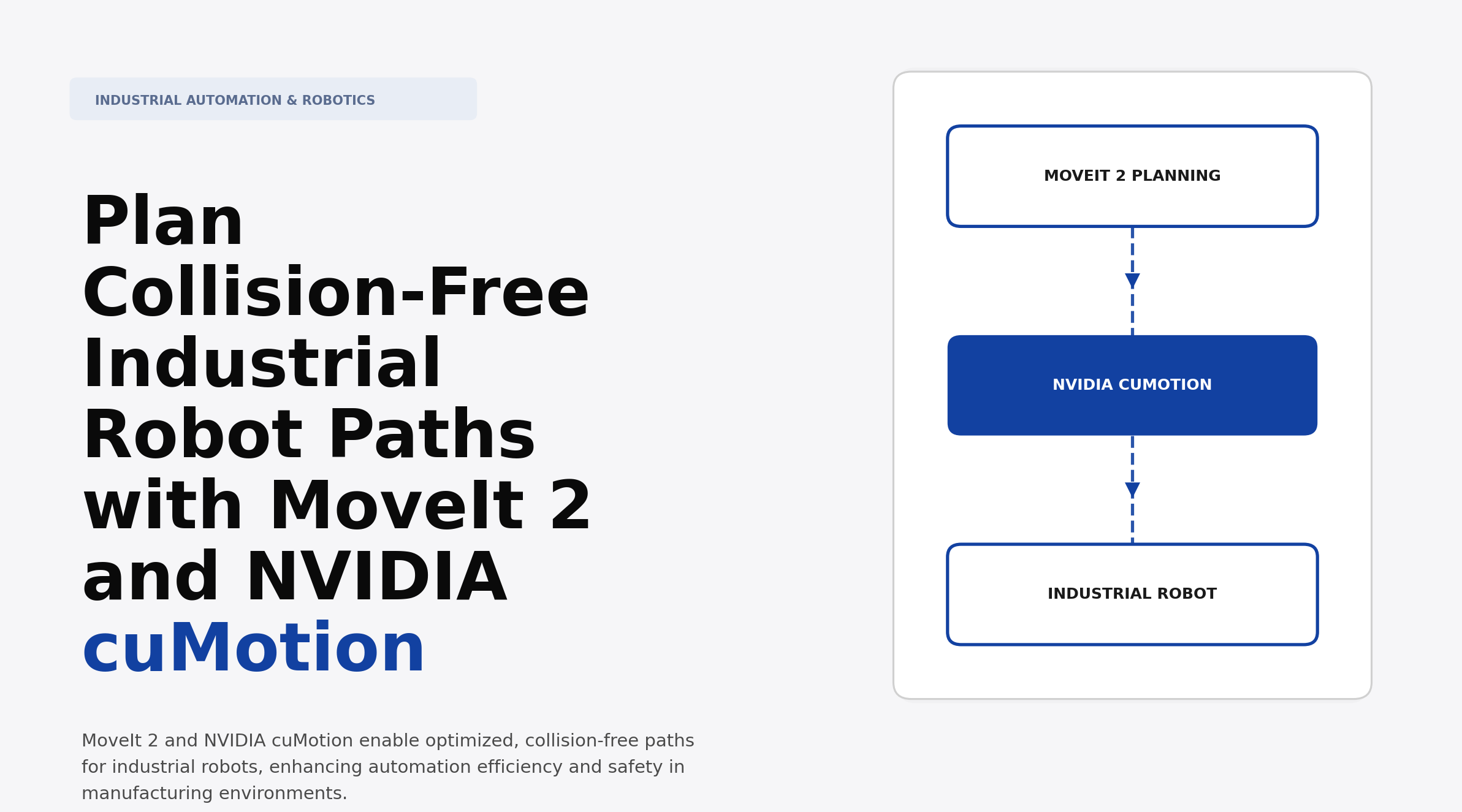 Plan Collision-Free Industrial Robot Paths with MoveIt 2 and NVIDIA cuMotion