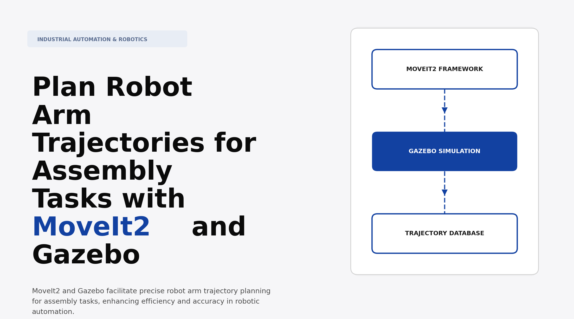 Plan Robot Arm Trajectories for Assembly Tasks with MoveIt2 and Gazebo