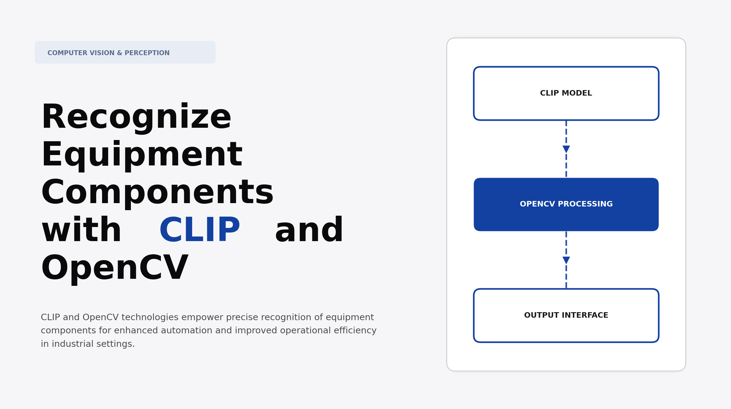 Recognize Equipment Components with CLIP and OpenCV