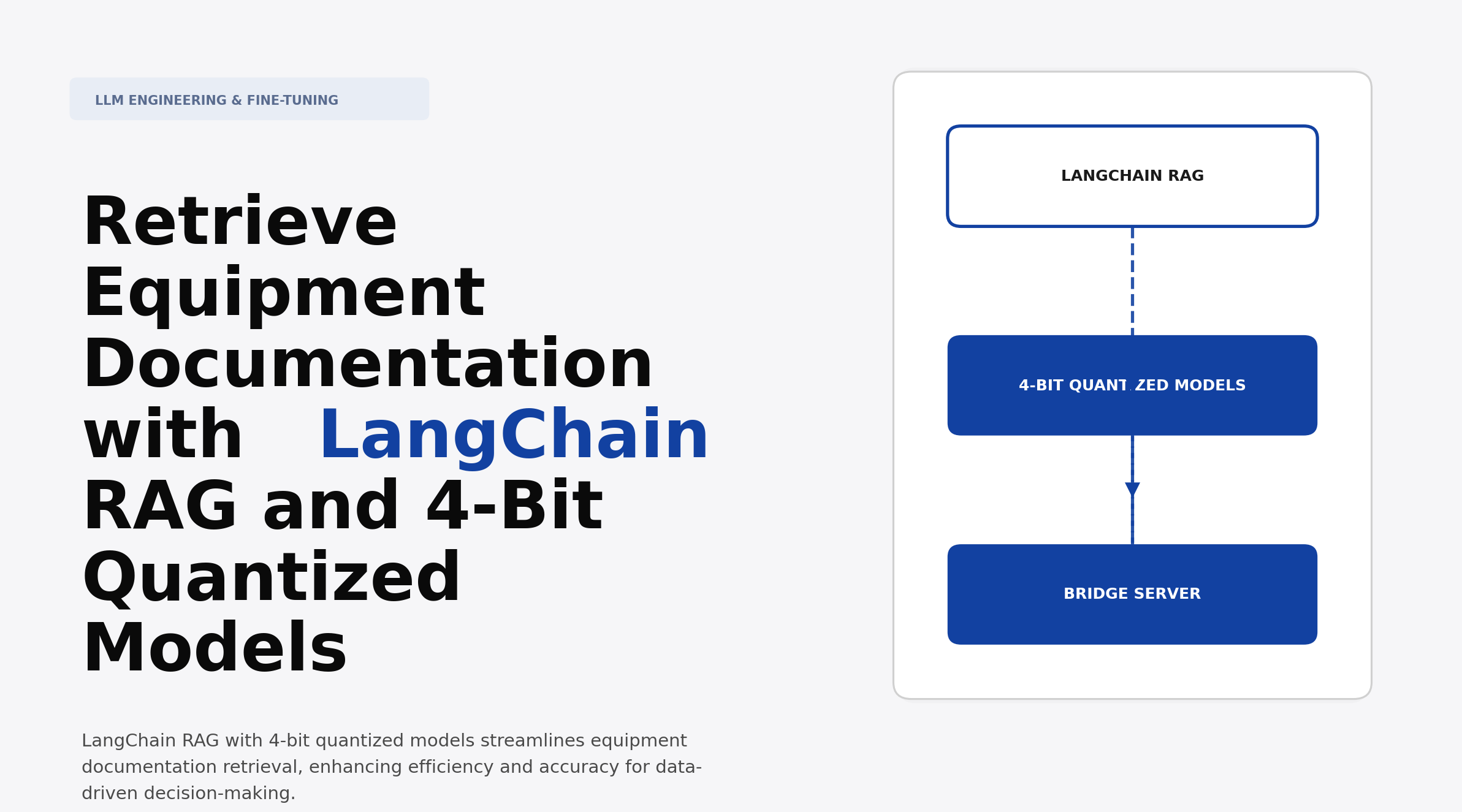 Retrieve Equipment Documentation with LangChain RAG and 4-Bit Quantized Models
