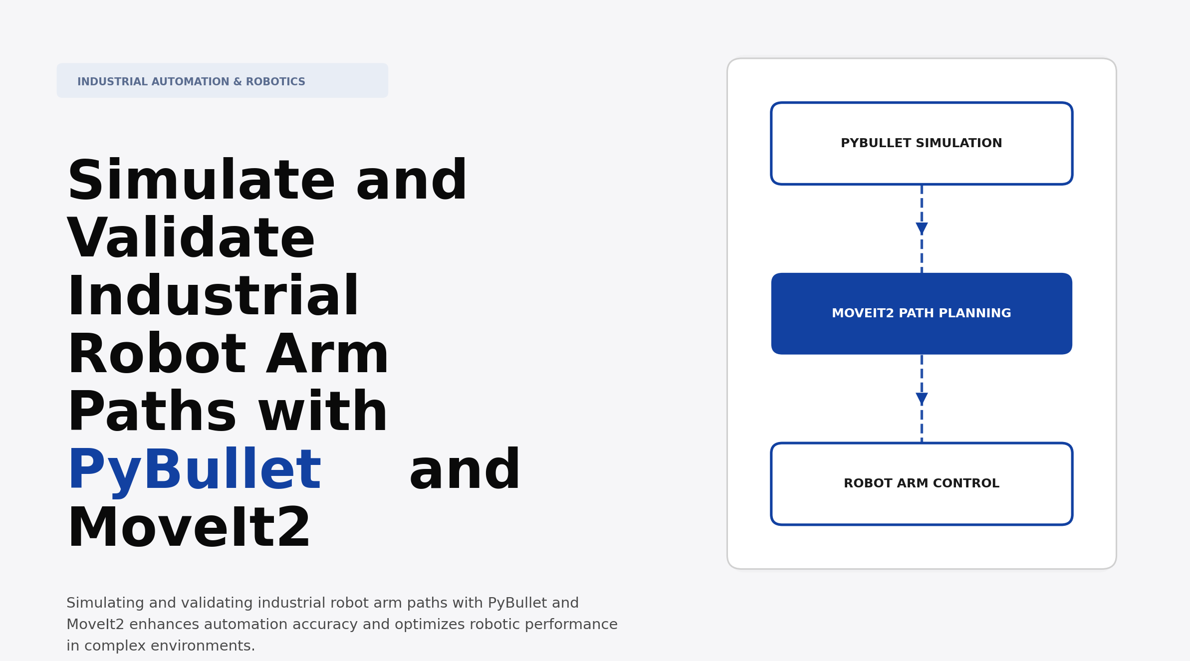 Simulate and Validate Industrial Robot Arm Paths with PyBullet and MoveIt2