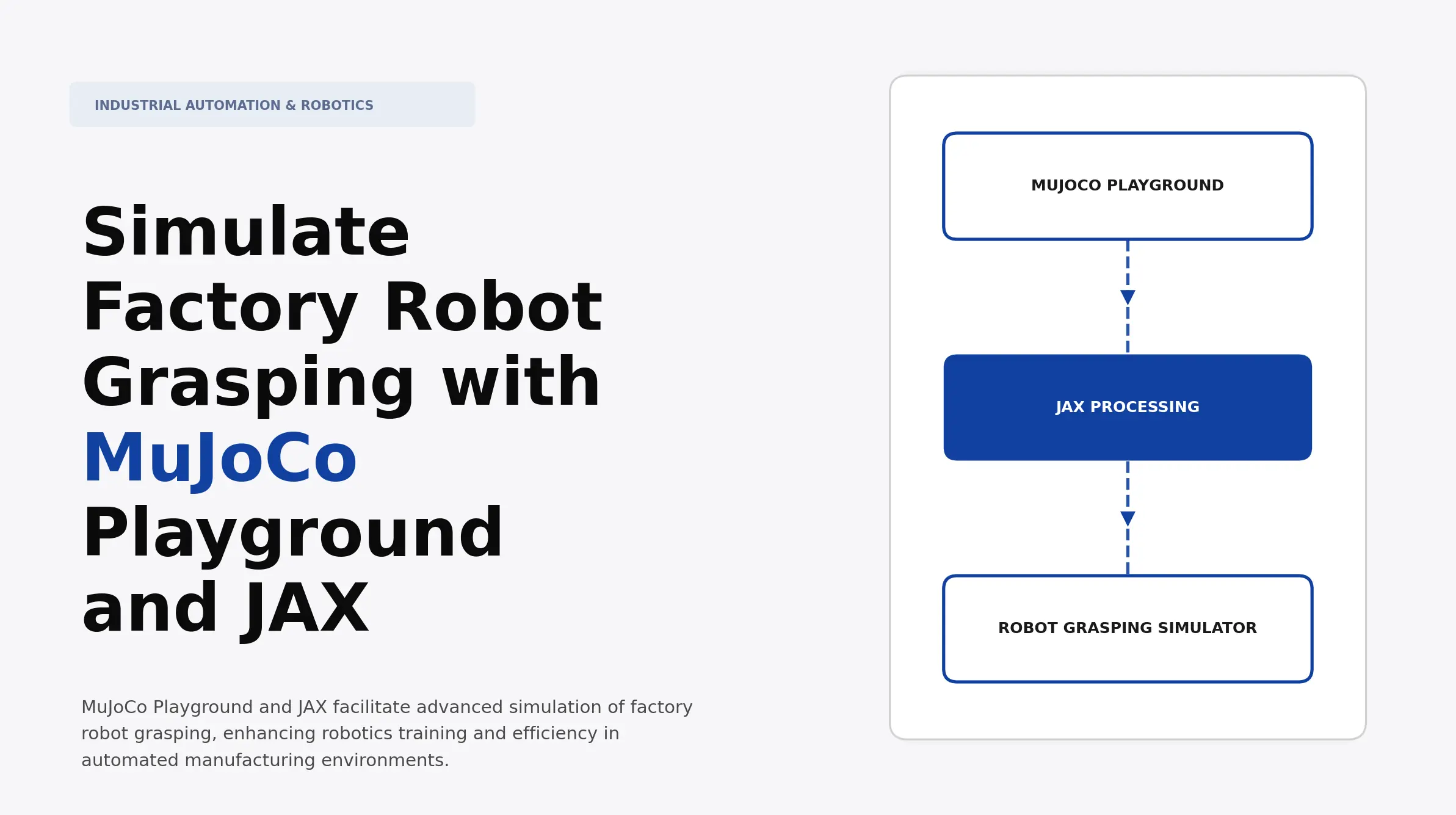 Simulate Factory Robot Grasping with MuJoCo Playground and JAX | Atomic ...