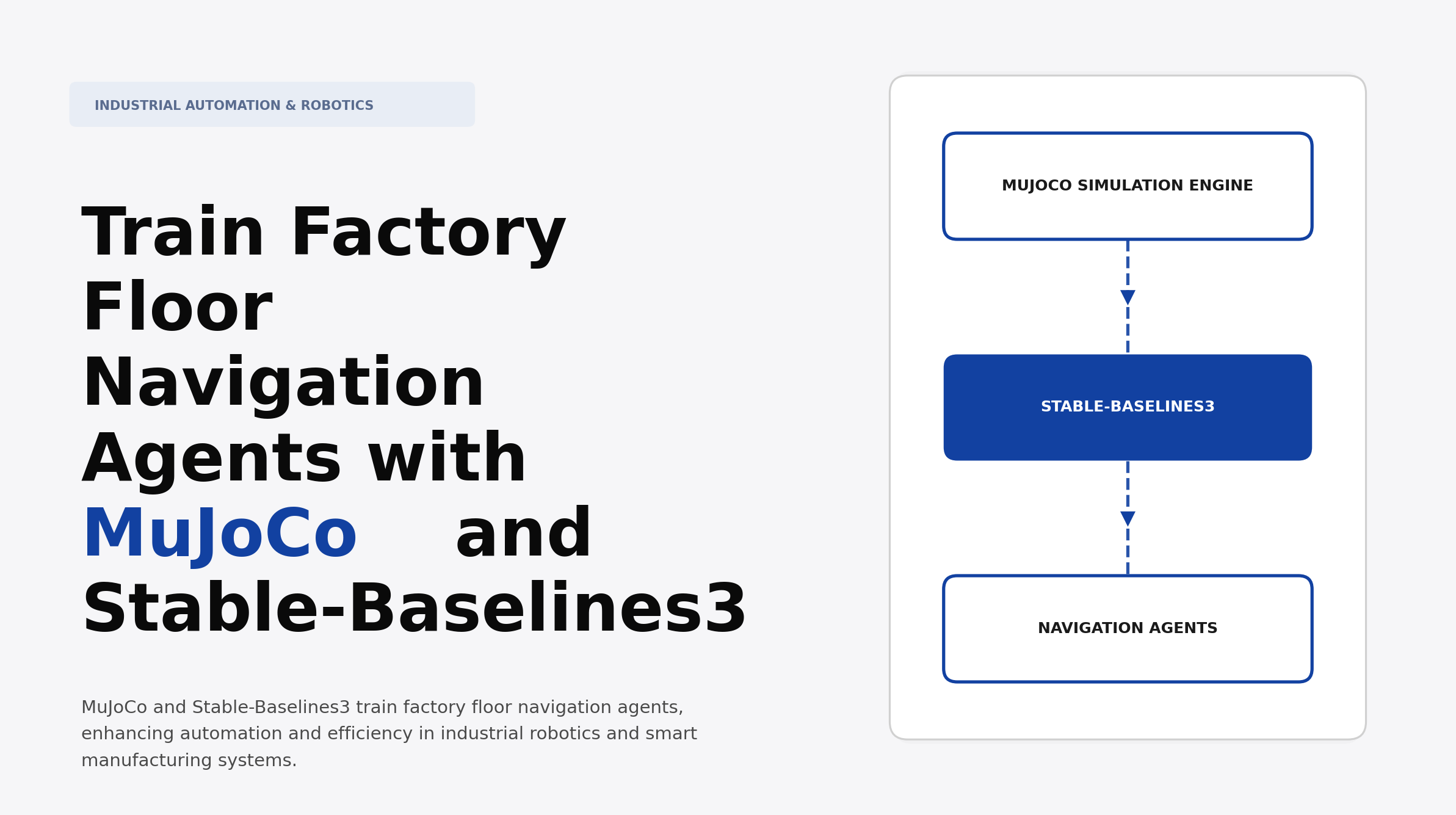 Train Factory Floor Navigation Agents with MuJoCo and Stable-Baselines3