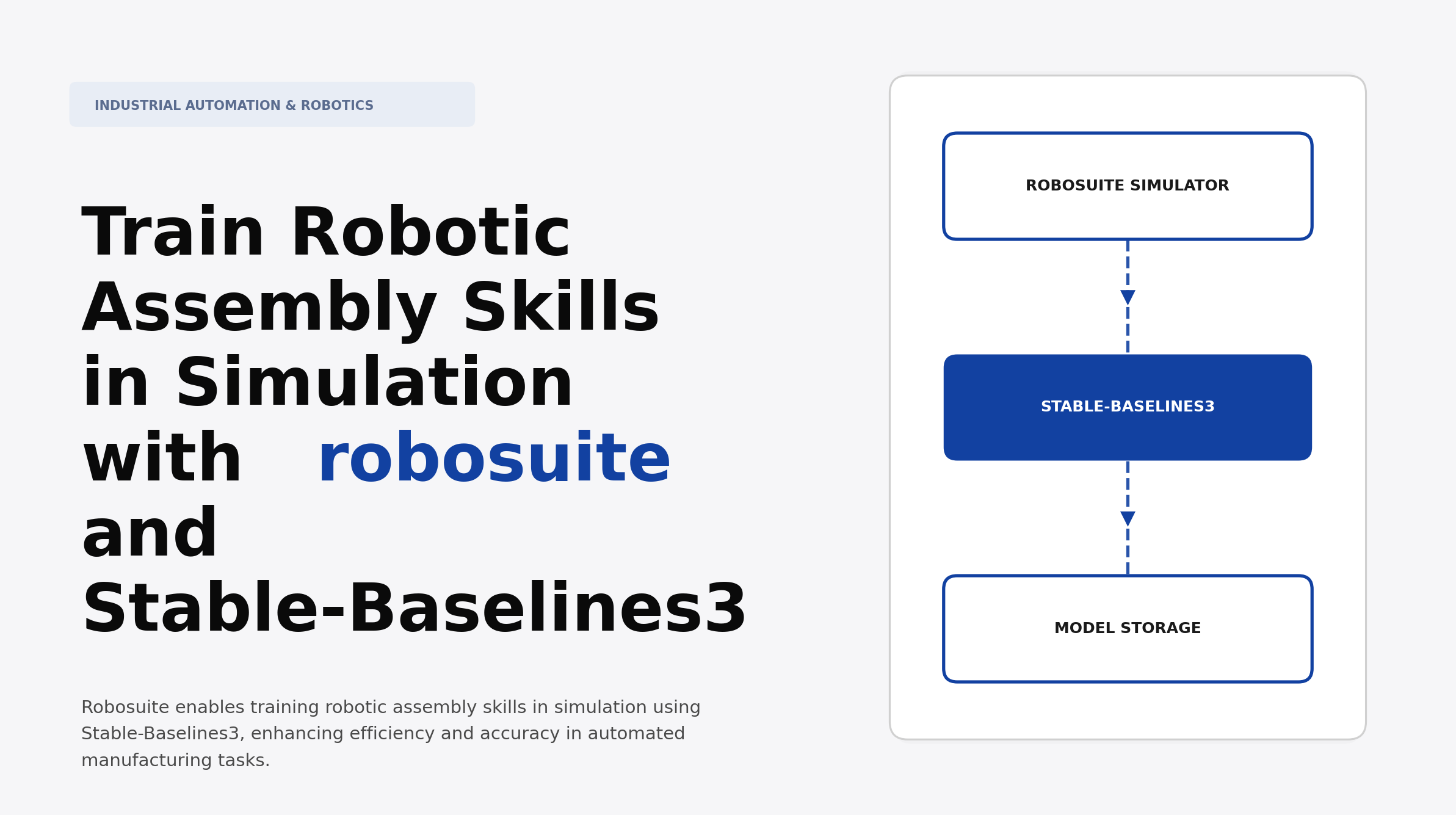 Train Robotic Assembly Skills in Simulation with robosuite and Stable-Baselines3