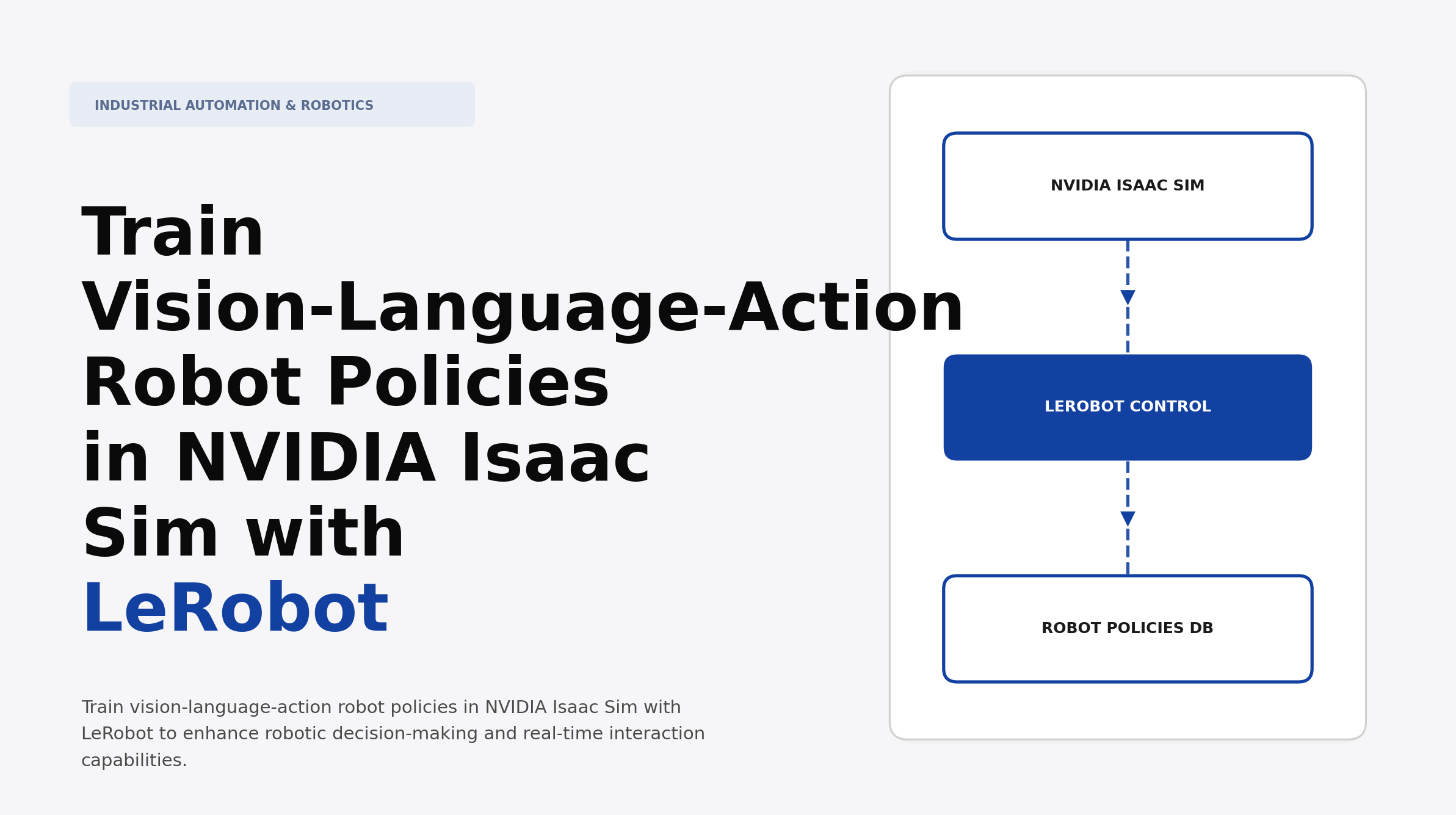 Train Vision-Language-Action Robot Policies in NVIDIA Isaac Sim with LeRobot