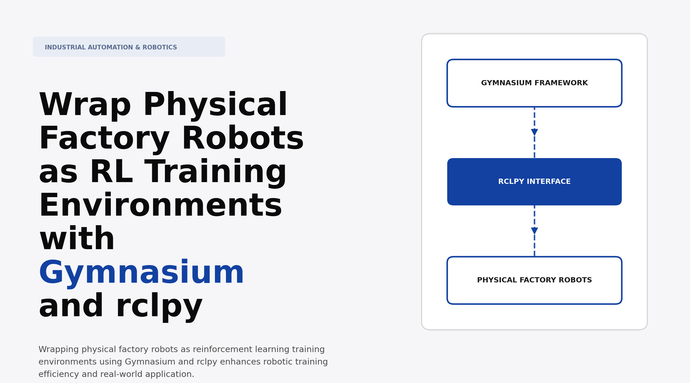 Wrap Physical Factory Robots as RL Training Environments with Gymnasium and rclpy